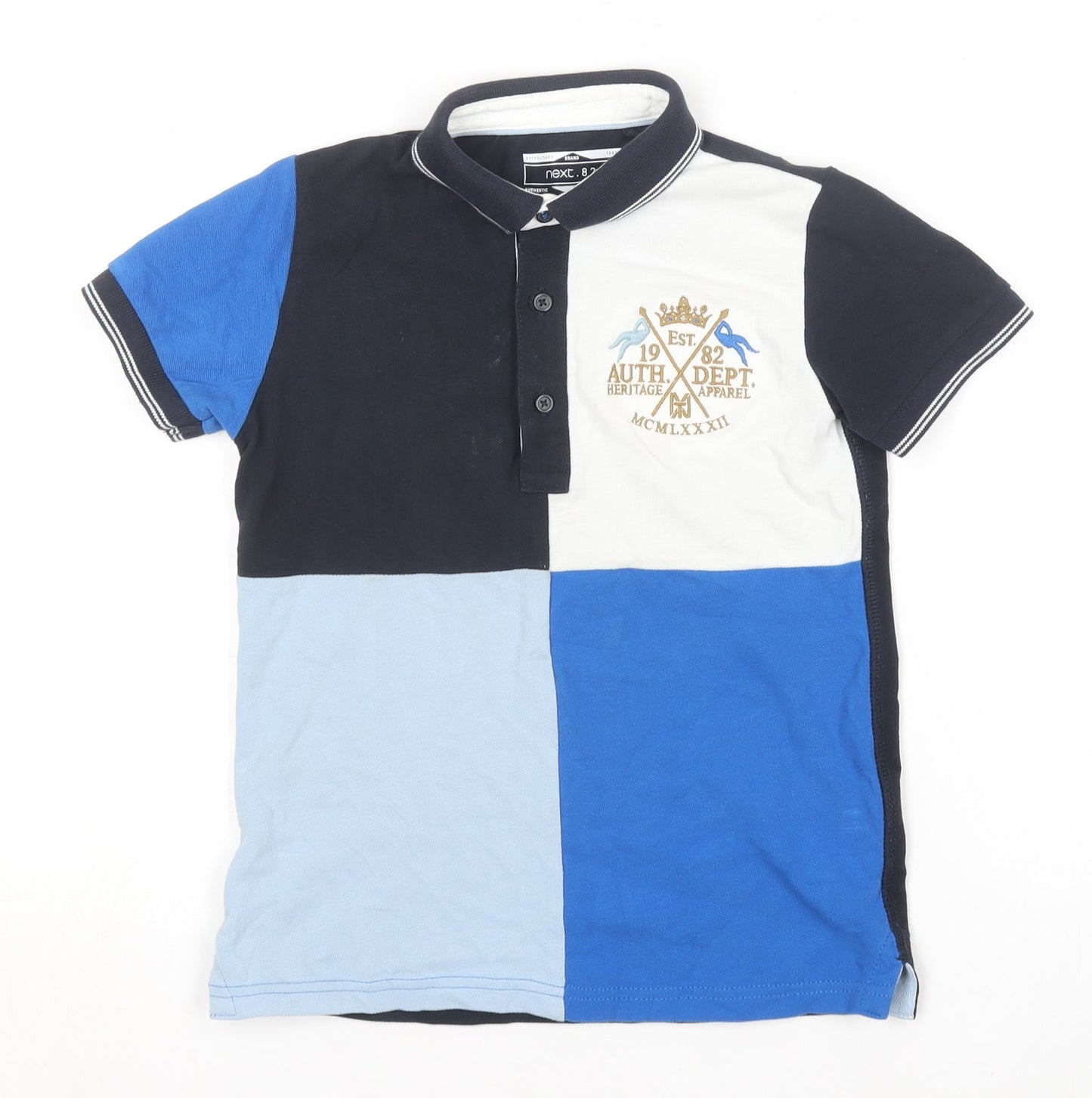 NEXT Boys Blue  Cotton Basic Polo Size 5-6 Years Collared
