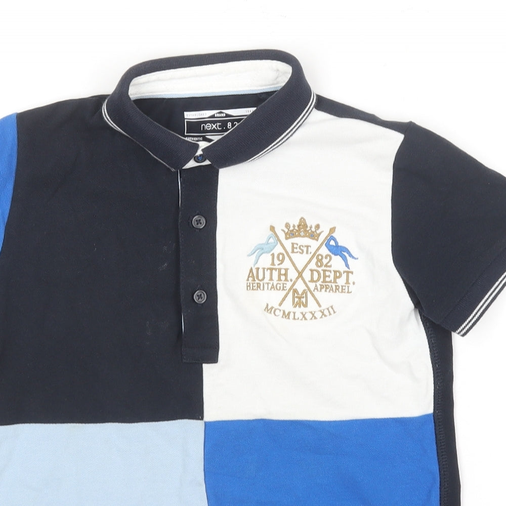 NEXT Boys Blue  Cotton Basic Polo Size 5-6 Years Collared