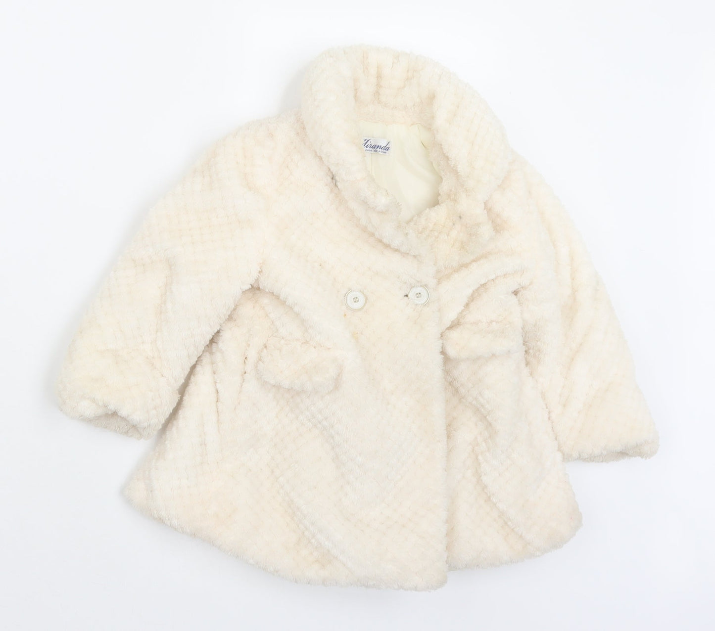 Miranda Girls Ivory   Pea Coat Coat Size 2 Years  Button