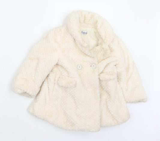 Miranda Girls Ivory   Pea Coat Coat Size 2 Years  Button