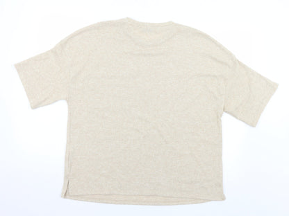 George Womens Beige Crew Neck  Polyester Pullover Jumper Size 14