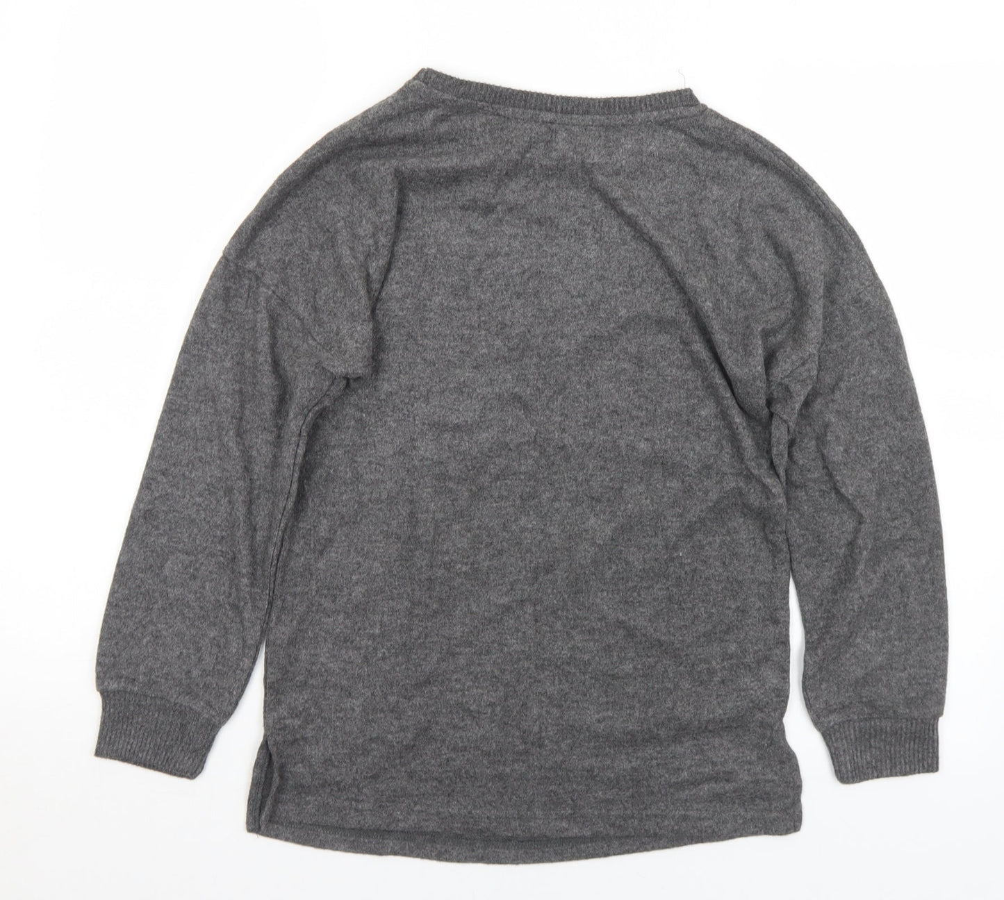 Primark Womens Grey Round Neck  Polyester Pullover Jumper Size 6   - 6-8