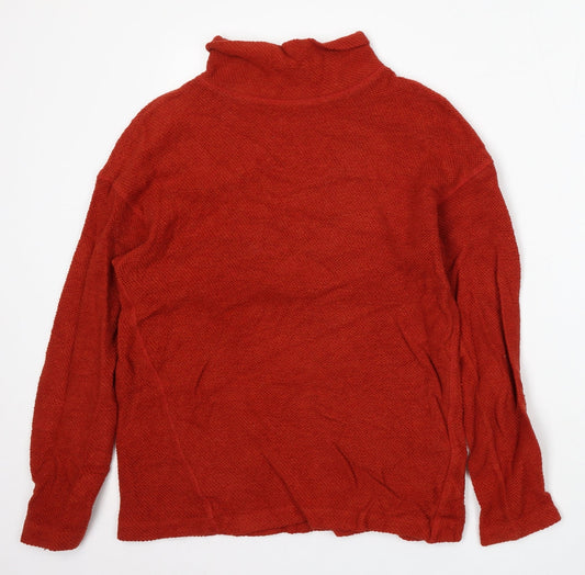 Spirit Womens Red Roll Neck  Cotton Pullover Jumper Size M