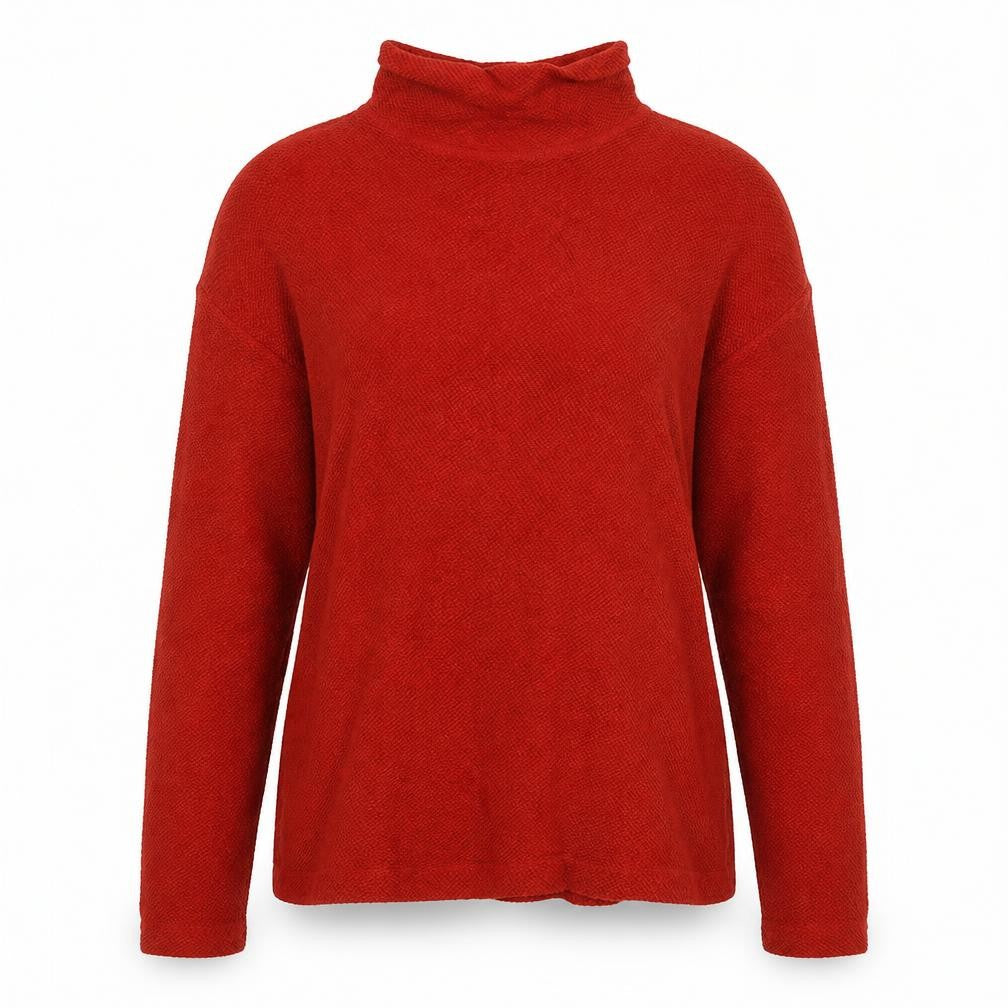 Spirit Womens Red Roll Neck  Cotton Pullover Jumper Size M