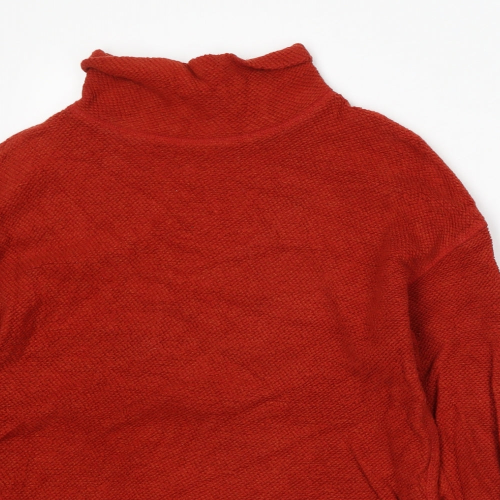 Spirit Womens Red Roll Neck  Cotton Pullover Jumper Size M