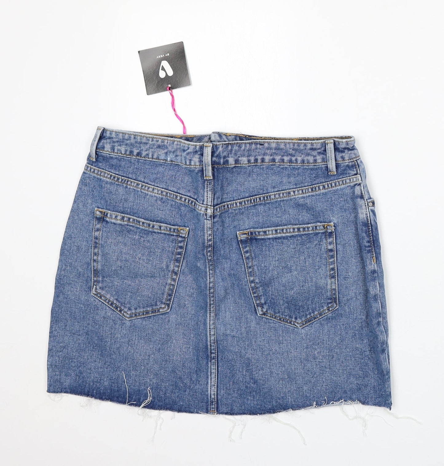 Very Womens Blue  Cotton A-Line Skirt Size 12