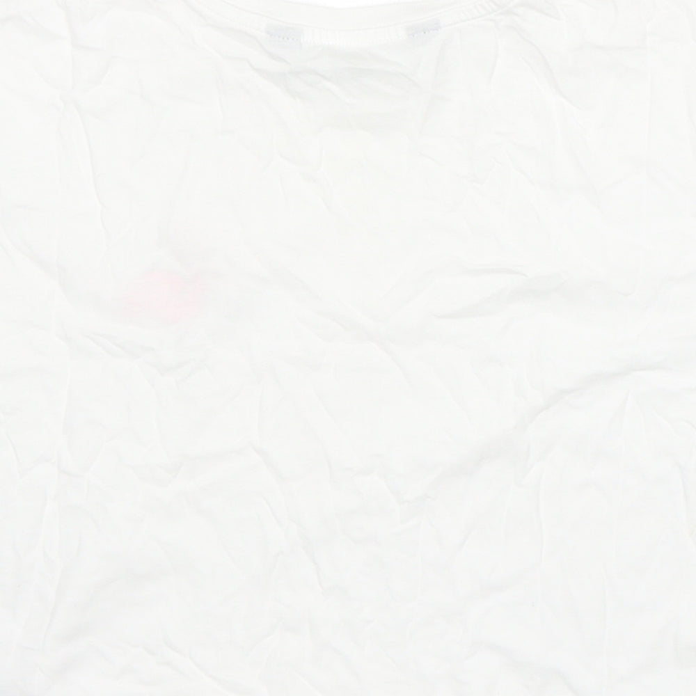 915 Generation Girls White  Cotton Basic T-Shirt Size 10-11 Years Round Neck