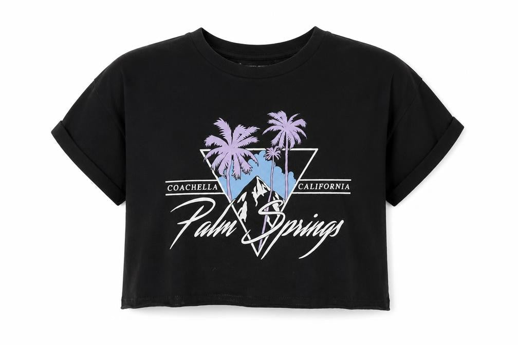 915 Generation Girls Black  Cotton Basic T-Shirt Size 10-11 Years Round Neck  - Coachella