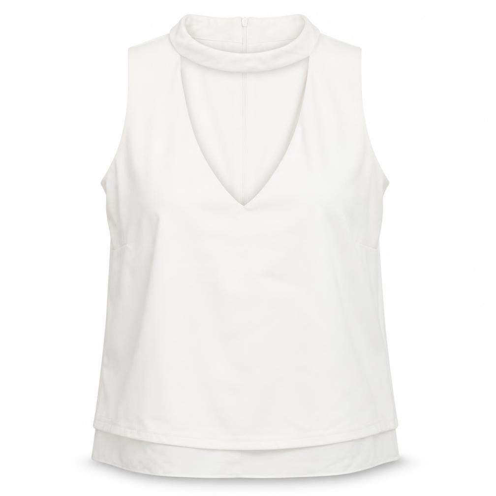 New Look Womens White Round Neck  Polyester Vest Jumper Size 12