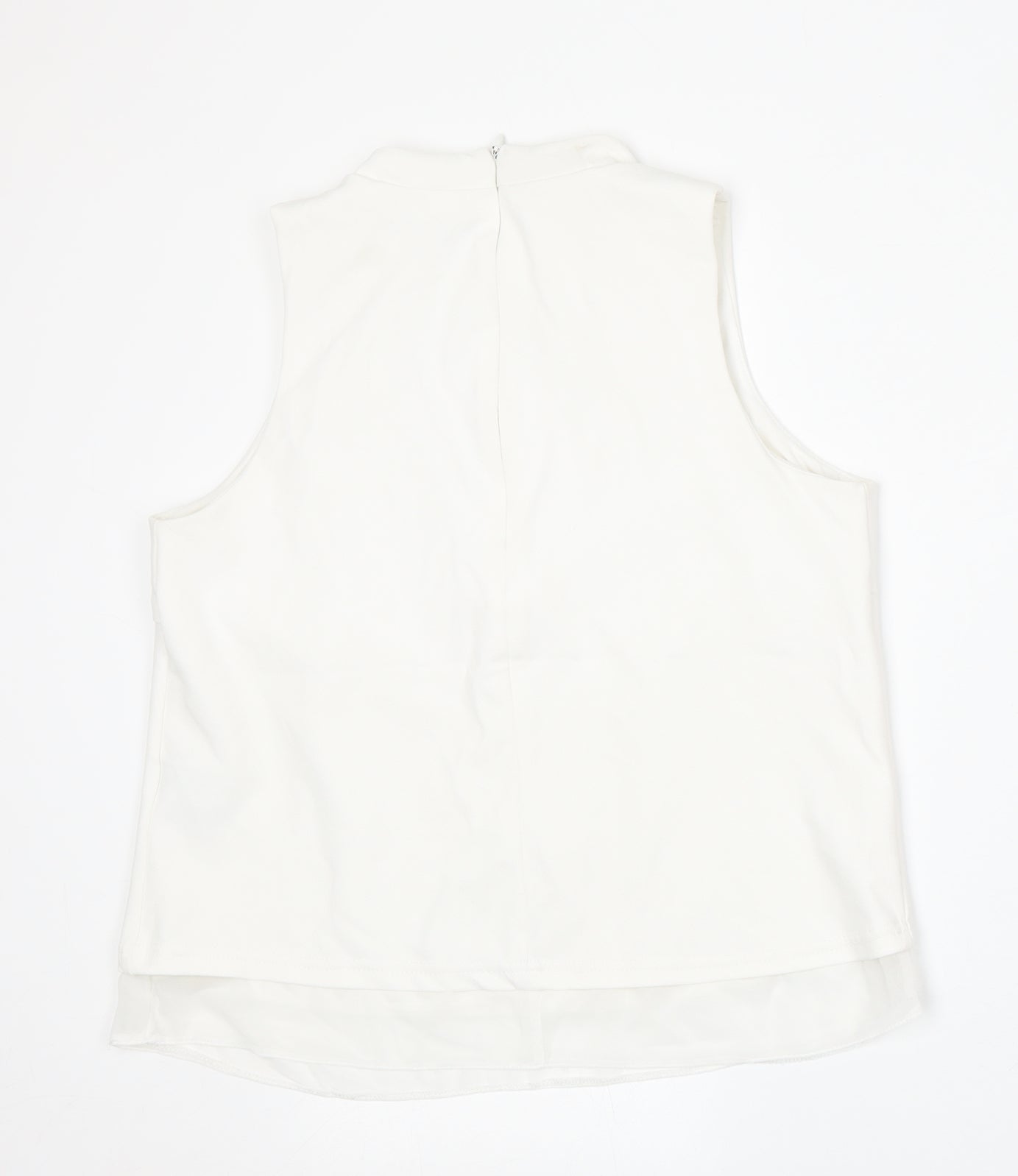 New Look Womens White Round Neck  Polyester Vest Jumper Size 12