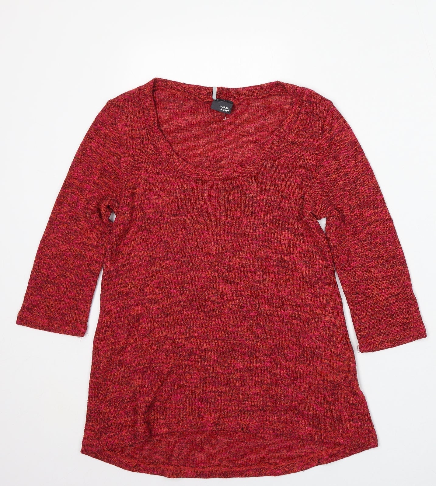 Sparkle & Fade Womens Red Round Neck  Polyester Pullover Jumper Size XS