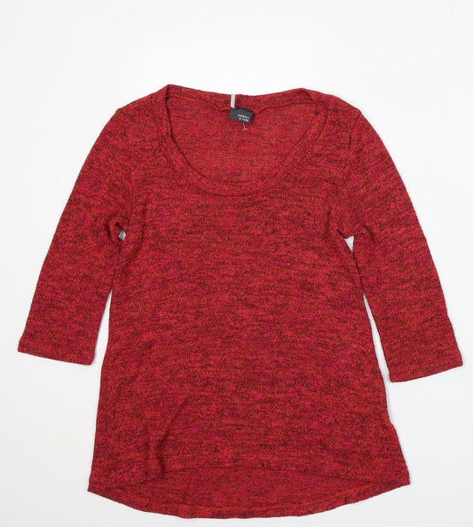 Sparkle & Fade Womens Red Round Neck  Polyester Pullover Jumper Size XS