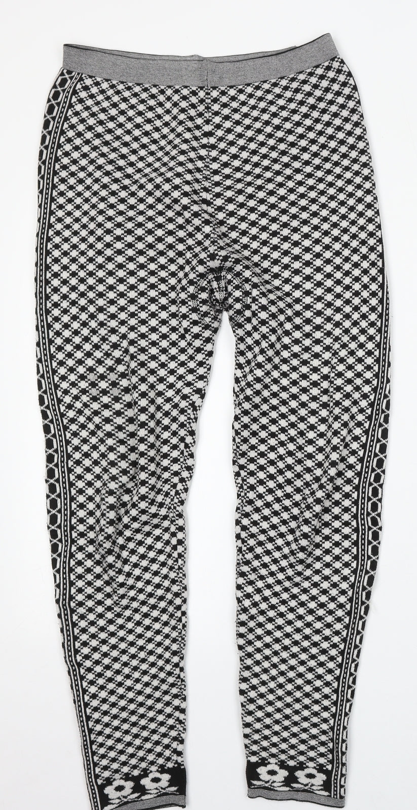 Preworn Womens White Geometric Polyester Jogger Trousers Size 30 in L26 in Regular