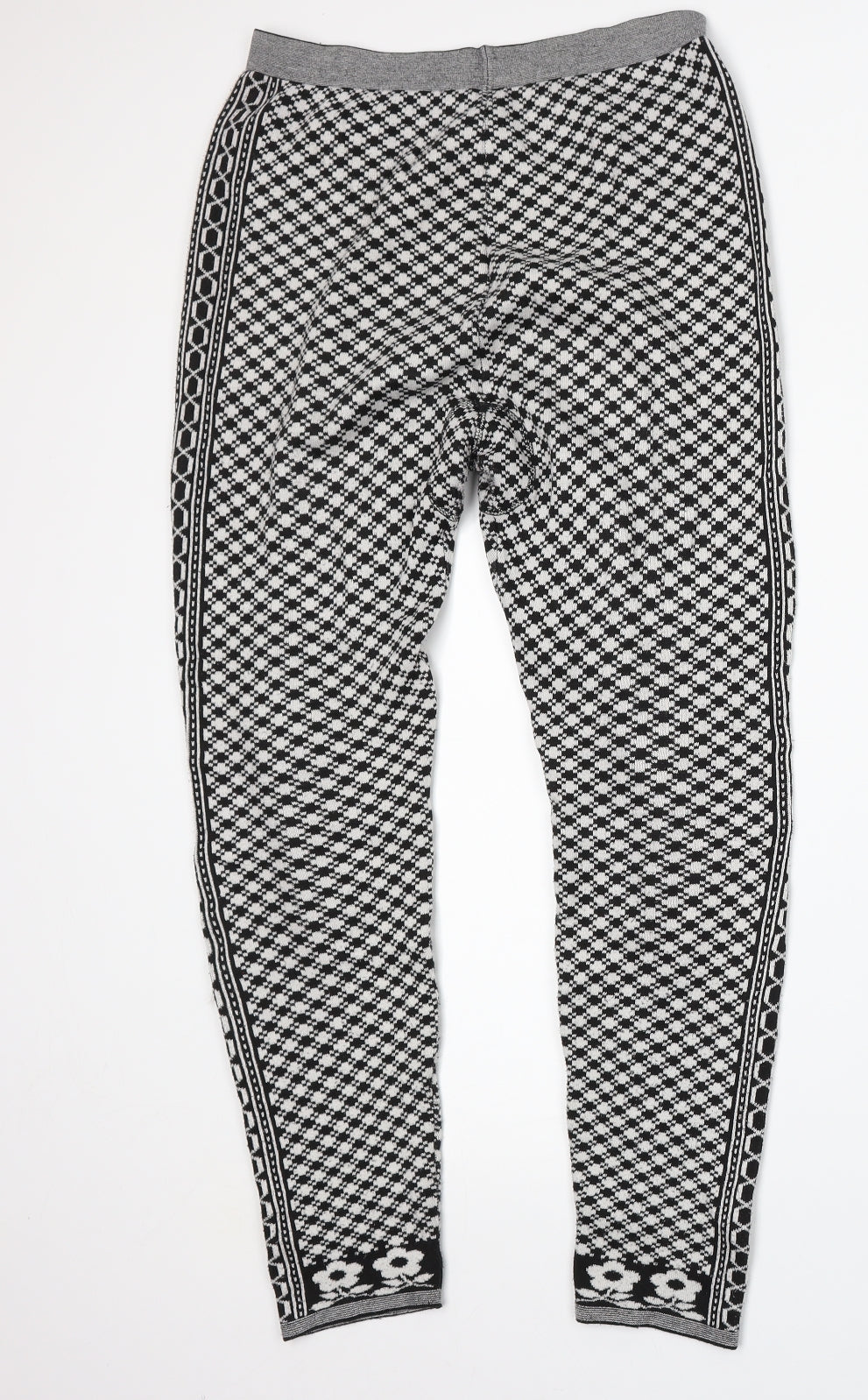 Preworn Womens White Geometric Polyester Jogger Trousers Size 30 in L26 in Regular