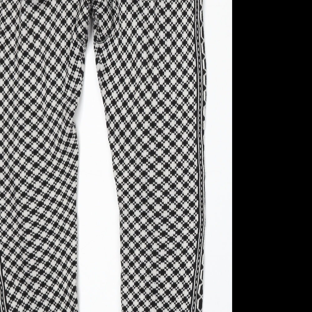 Preworn Womens White Geometric Polyester Jogger Trousers Size 30 in L26 in Regular