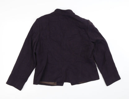 Minuet Womens Brown Striped  Jacket Blazer Size 16  Button