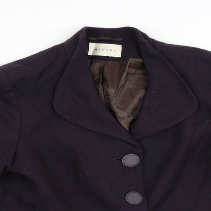 Minuet Womens Brown Striped  Jacket Blazer Size 16  Button
