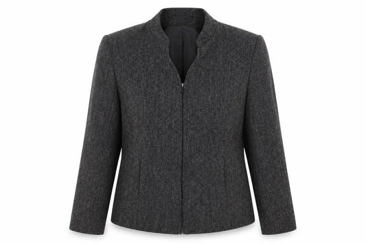 M&Co Womens Black Striped  Jacket Blazer Size 16  Zip