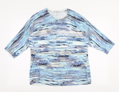Nina Murati Womens Blue Round Neck  Viscose Pullover Jumper Size L