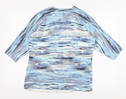 Nina Murati Womens Blue Round Neck  Viscose Pullover Jumper Size L