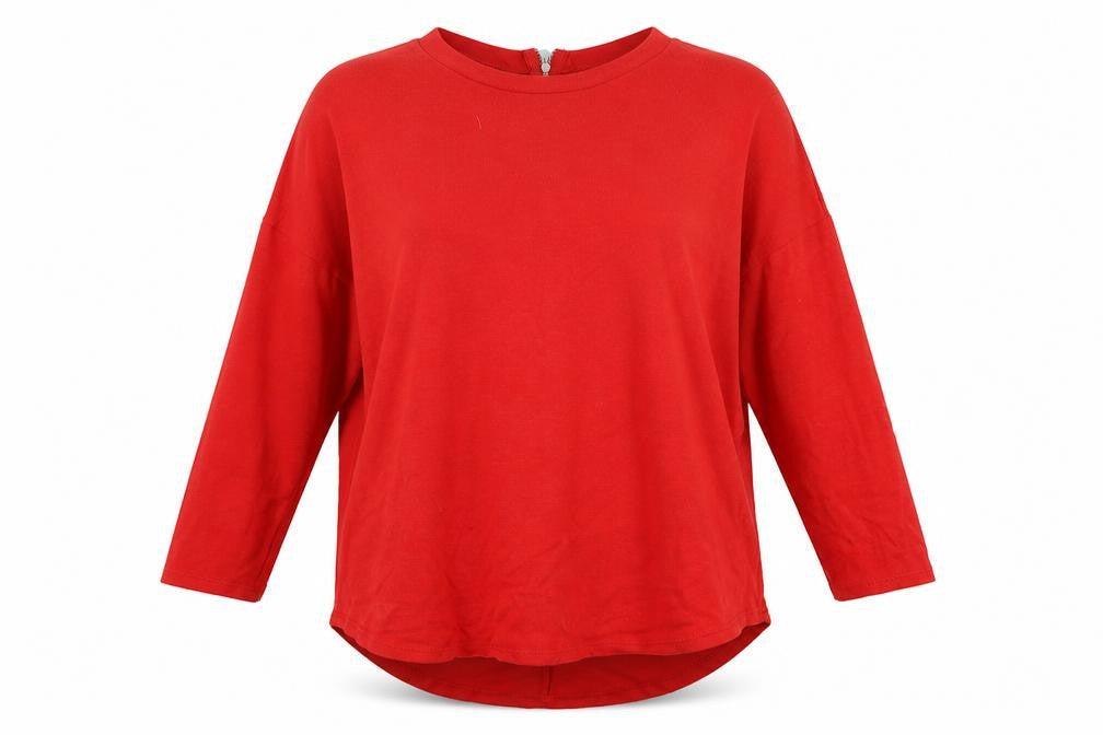Primark Womens Red Round Neck  Polyester Pullover Jumper Size S