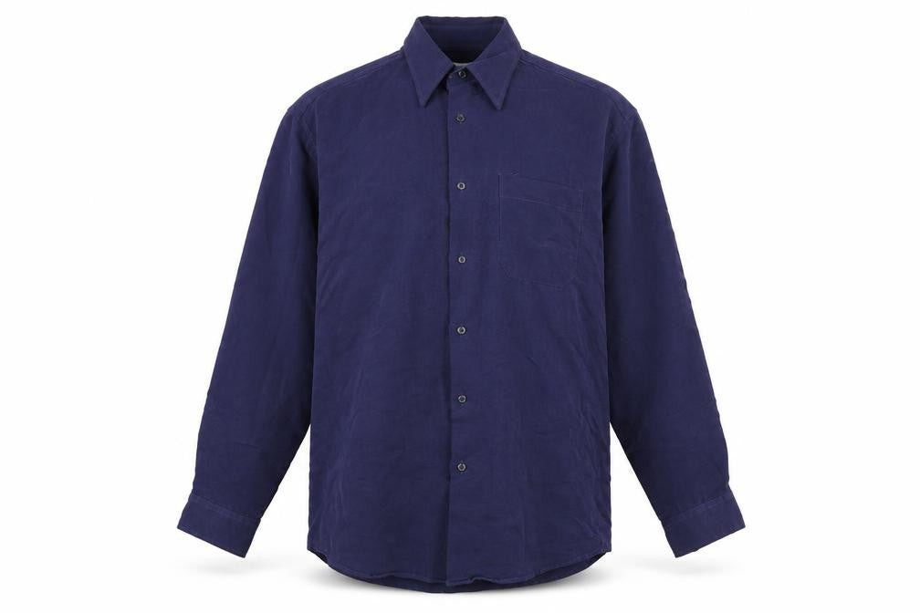 Tesco Mens Blue  Polyester  Button-Up Size M Collared Button