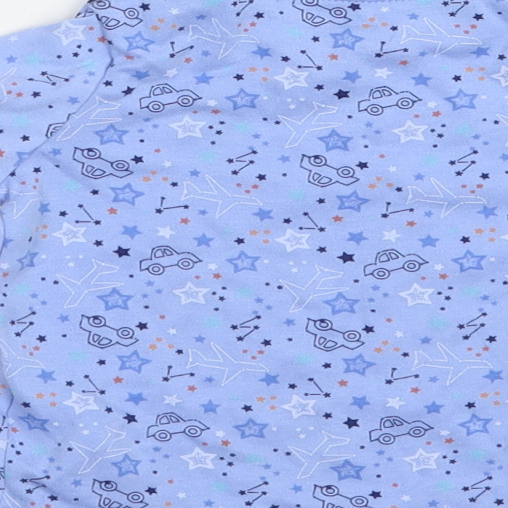 F&F Baby Blue Geometric Cotton Pullover T-Shirt Size 3-6 Months Crew Neck Pullover - Car Print