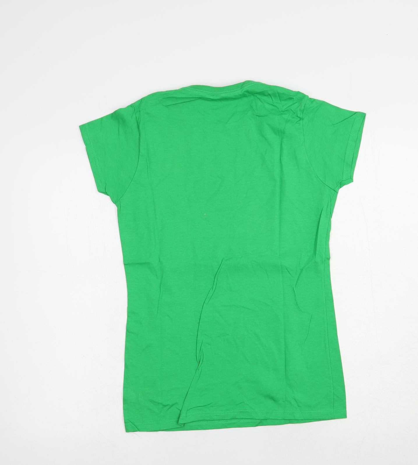 Gildan Womens Green  Cotton Basic T-Shirt Size M Crew Neck