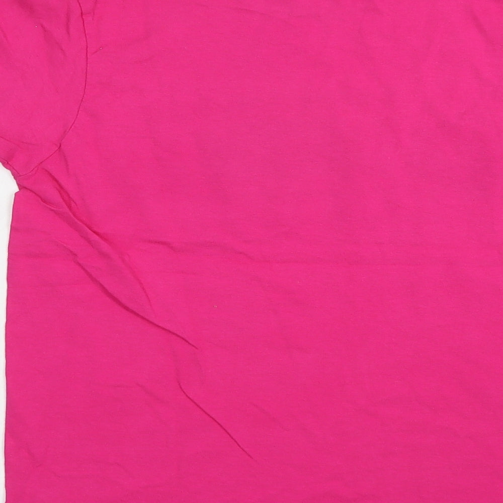 Gildan Womens Pink  Cotton Basic T-Shirt Size S Crew Neck