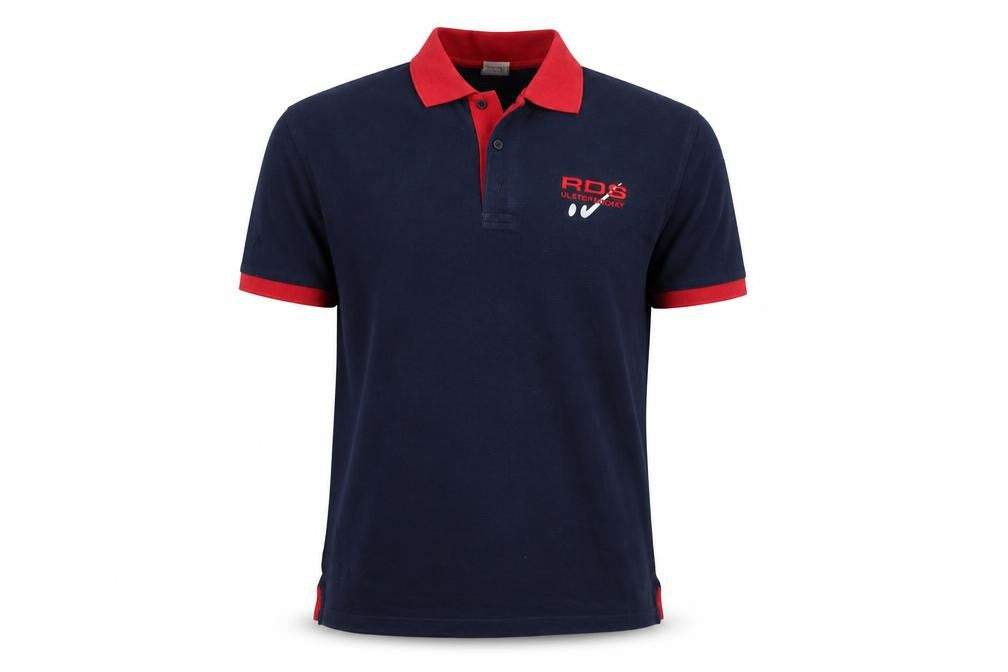 JERZEES Mens Blue  Cotton  Polo Size S Collared Button - Ulster Hockey