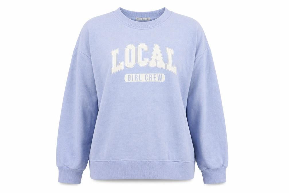 Bershka Womens Blue  Polyester Pullover Sweatshirt Size M  Pullover - Girl Crew