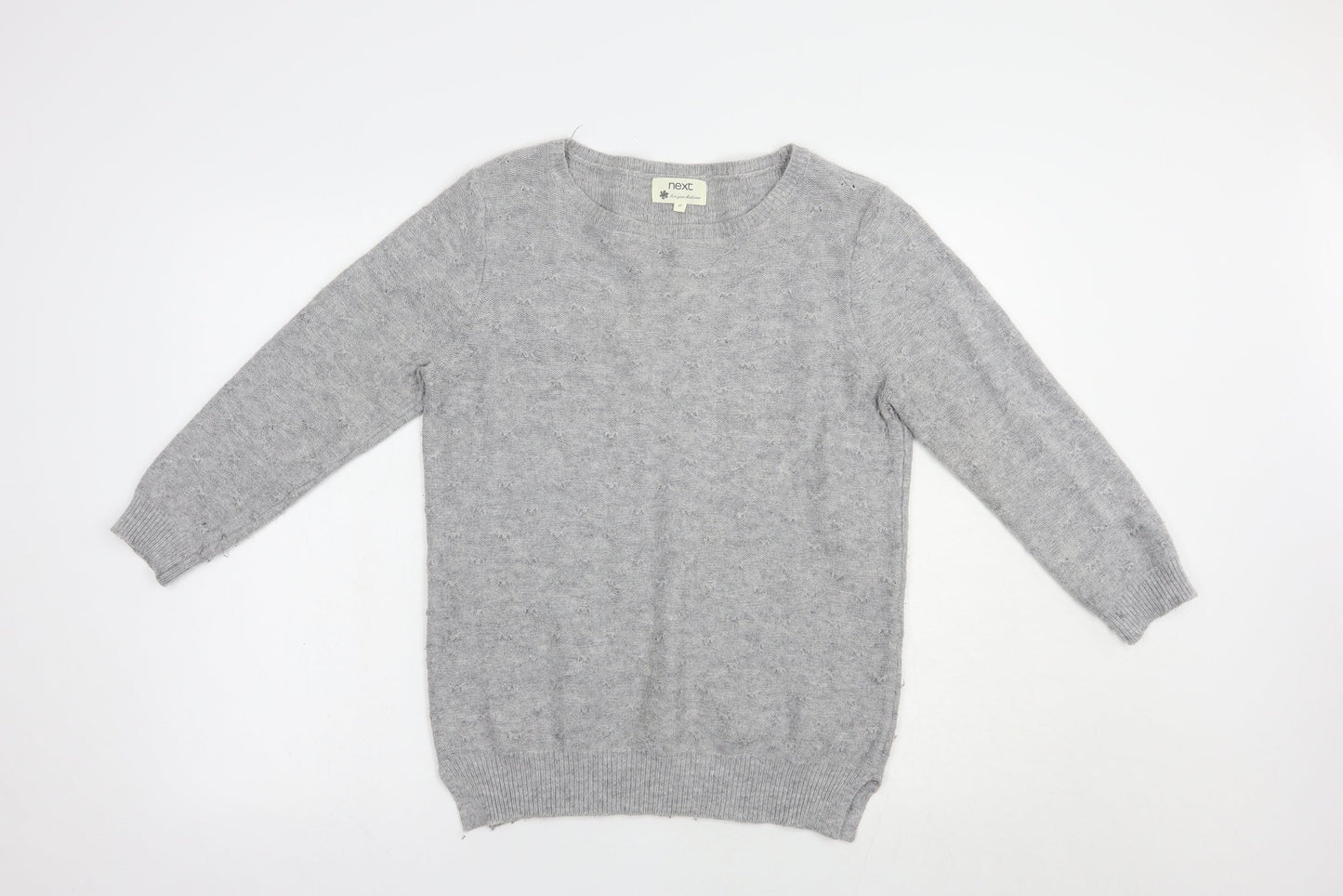 NEXT Womens Grey Boat Neck  Nylon Pullover Jumper Size 10