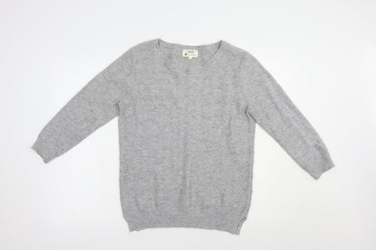 Next Womens Grey Boat Neck  Nylon Pullover Jumper Size 10