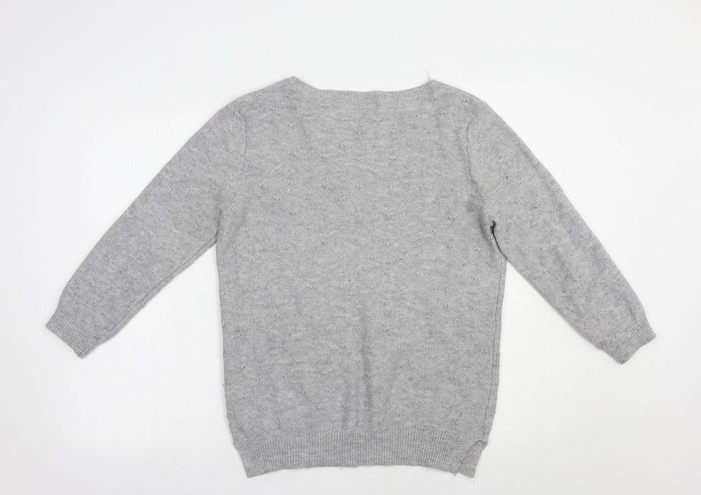 NEXT Womens Grey Boat Neck  Nylon Pullover Jumper Size 10