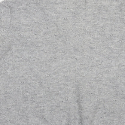 Next Womens Grey Boat Neck  Nylon Pullover Jumper Size 10