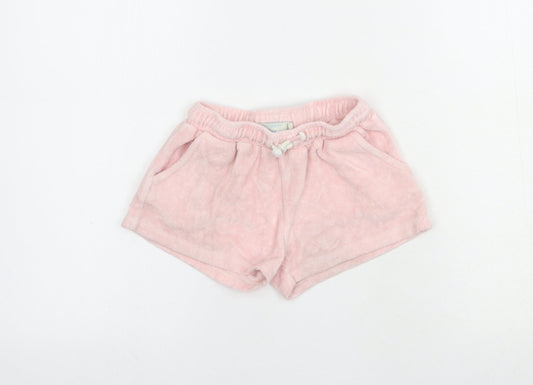 Leigh Tucker Girls Pink  Cotton Sweat Shorts Size 6-7 Years  Regular Drawstring