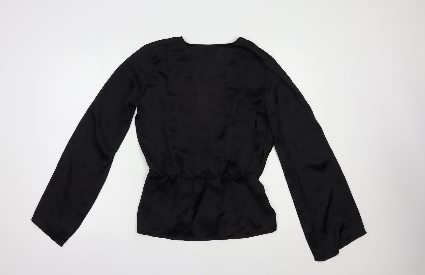 Missguided Womens Black  Polyester Basic Blouse Size 8 V-Neck