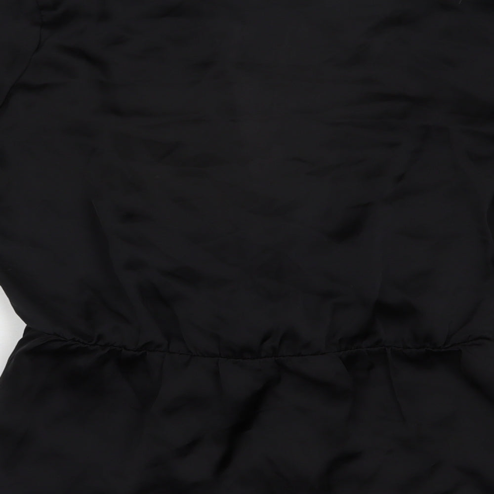 Missguided Womens Black  Polyester Basic Blouse Size 8 V-Neck