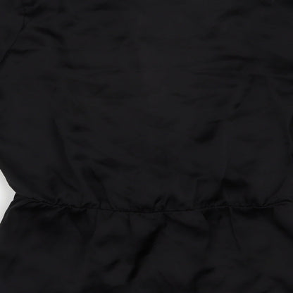 Preloved Missguided Womens Black  Polyester Basic Blouse Size 8 V-Neck - Label