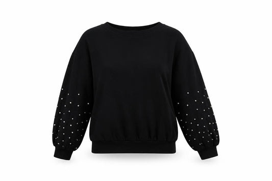 F&F Womens Black  Cotton Pullover Sweatshirt Size 8  Pullover