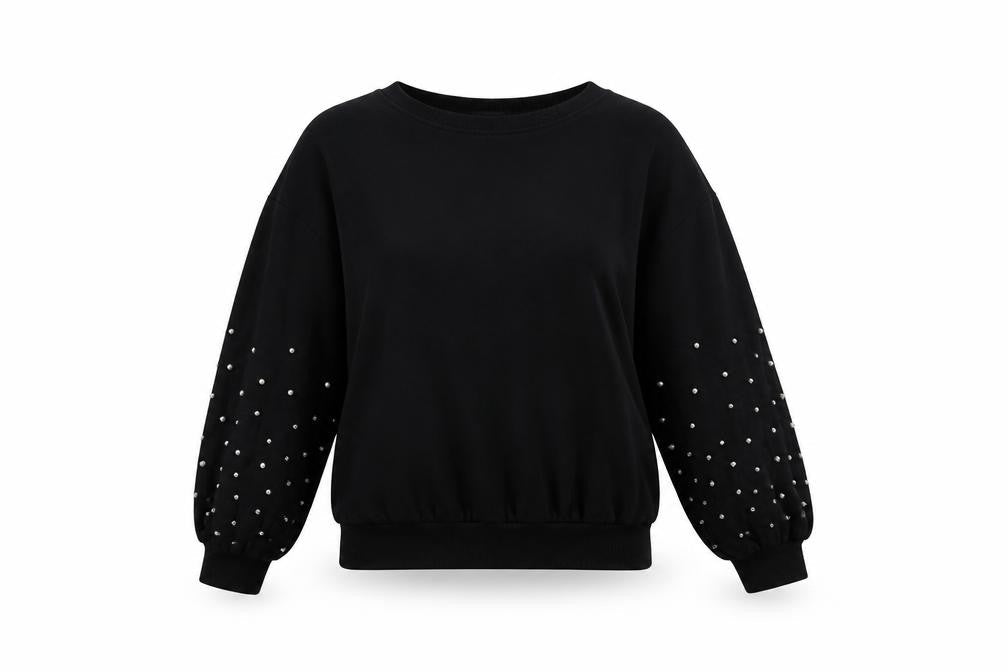 F&F Womens Black  Cotton Pullover Sweatshirt Size 8  Pullover