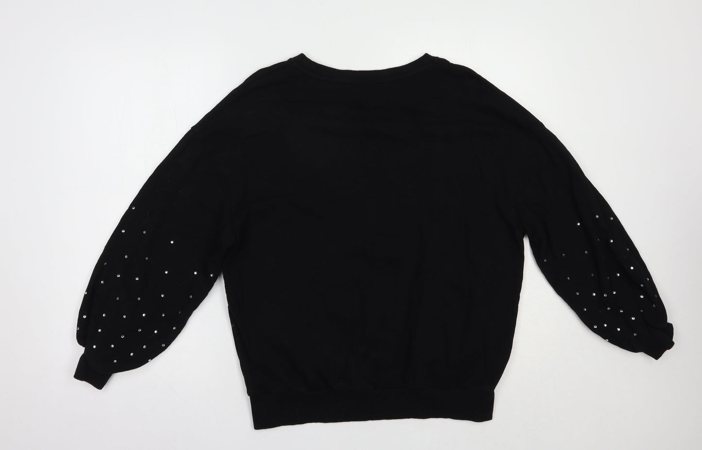 F&F Womens Black  Cotton Pullover Sweatshirt Size 8  Pullover