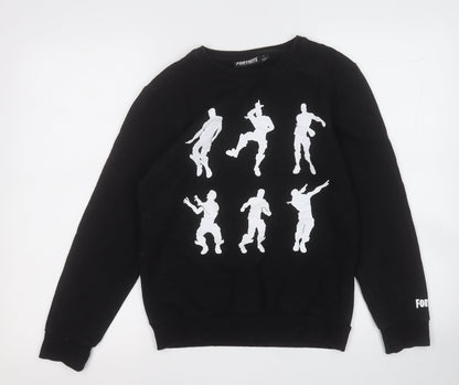 Preloved Primark Mens Black  Polyester Pullover Sweatshirt Size L   - Fortnite - Front