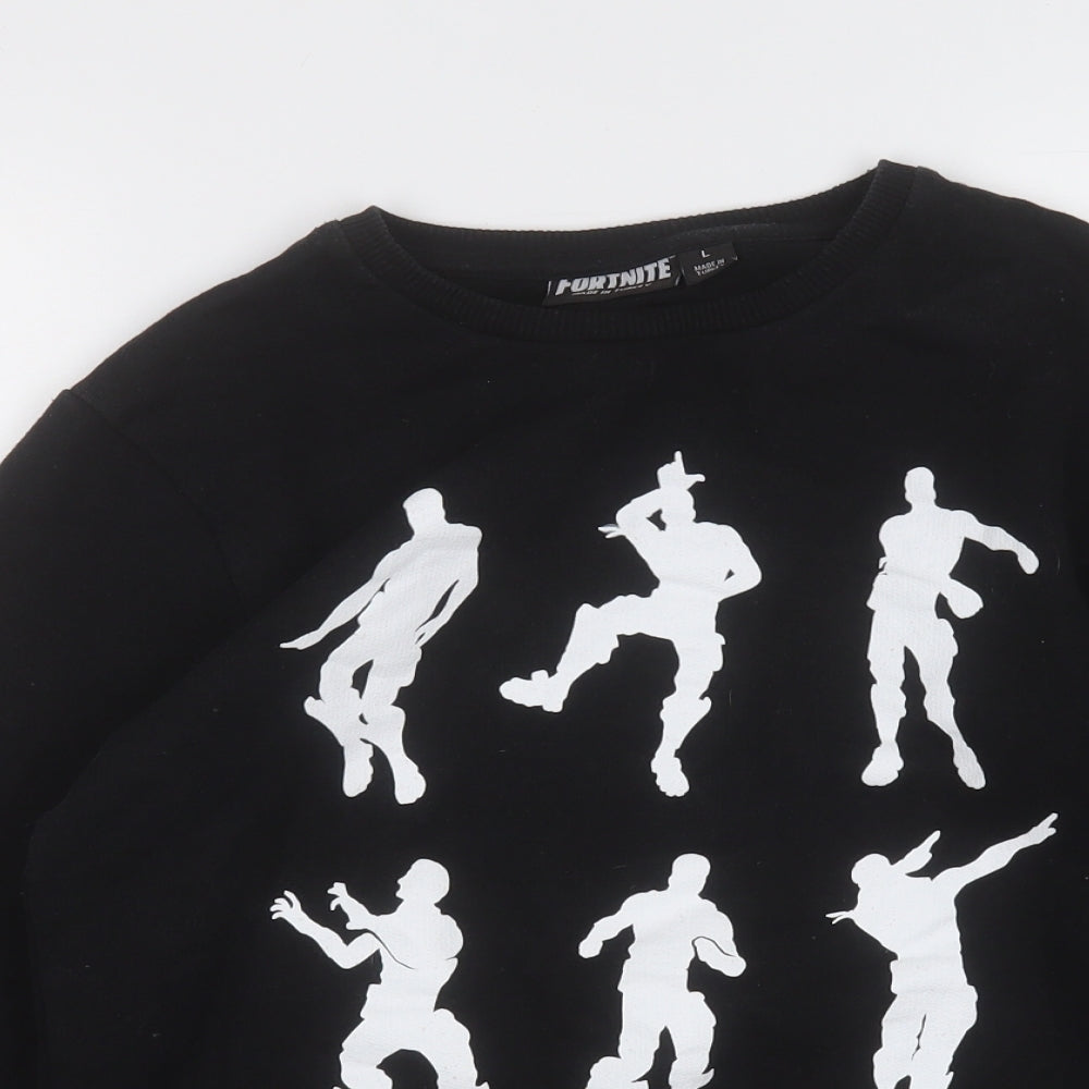 Primark Mens Black  Polyester Pullover Sweatshirt Size L   - Fortnite