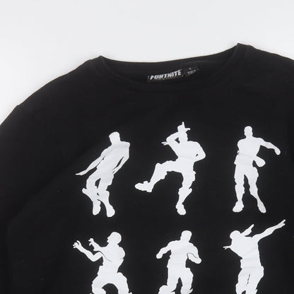 Preloved Primark Mens Black  Polyester Pullover Sweatshirt Size L   - Fortnite - Detail