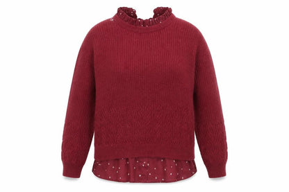Next Womens Red Round Neck  Acrylic Pullover Jumper Size XS