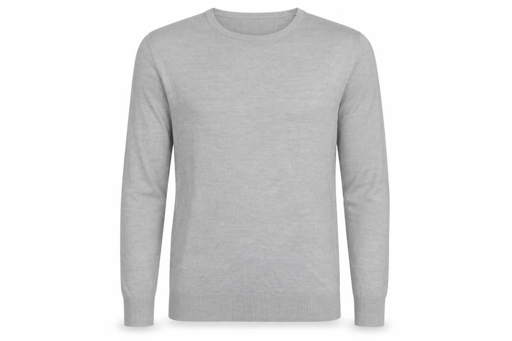 Cedarwood State Mens Grey Round Neck Acrylic Pullover Jumper Size S