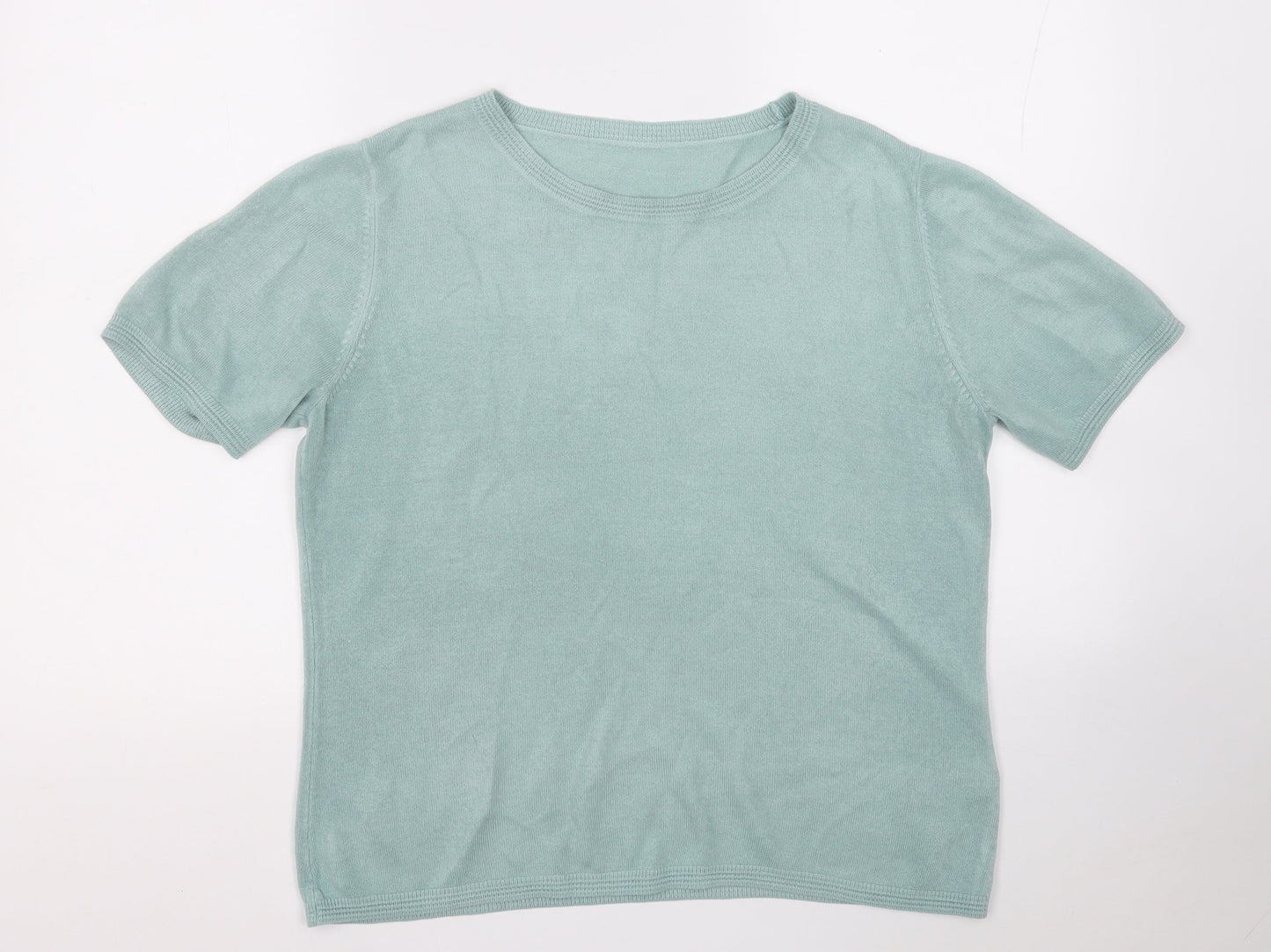 Marks and Spencer Womens Green Round Neck  Acrylic Pullover Jumper Size 14