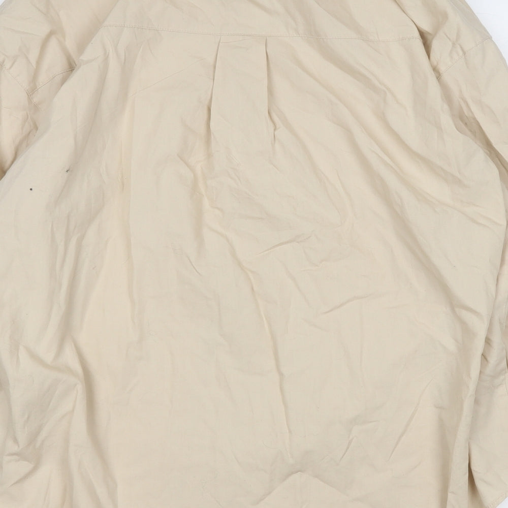 Divided Womens Beige  Cotton Basic Button-Up Size S Collared