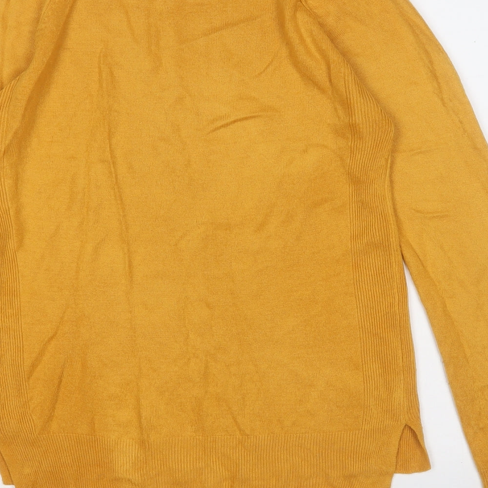 Primark Womens Yellow Round Neck  Acrylic Pullover Jumper Size 4
